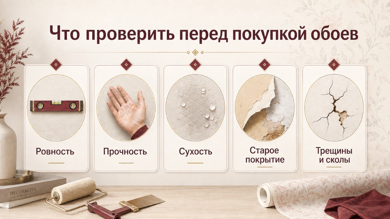 Пример интерьера с обоями под покраску