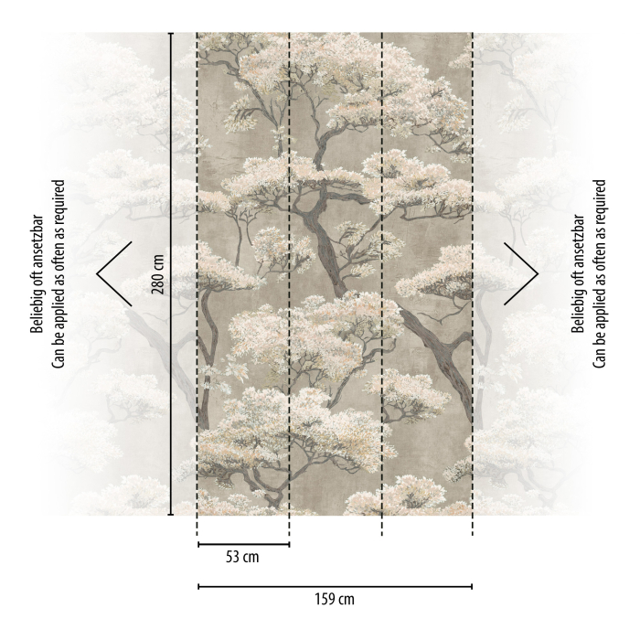 79248-2 Панно AS Creation 159*280, Восточный сад бежевый 